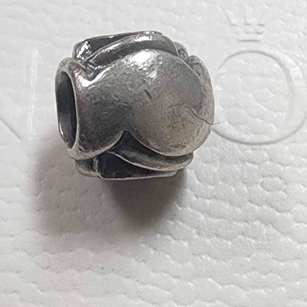 Pandora Rose Bud Flower Charm Retired View 4